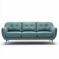 Canapé en tissu bleu clair avec pieds en métal 205 x 85 x 85cm