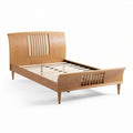 Lit en bois clair avec sommier en lattes dimensions 200 x 160 x 100cm