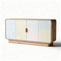 Buffet en bois avec portes en couleurs pastel dimensions 120 x 45 x 70cm