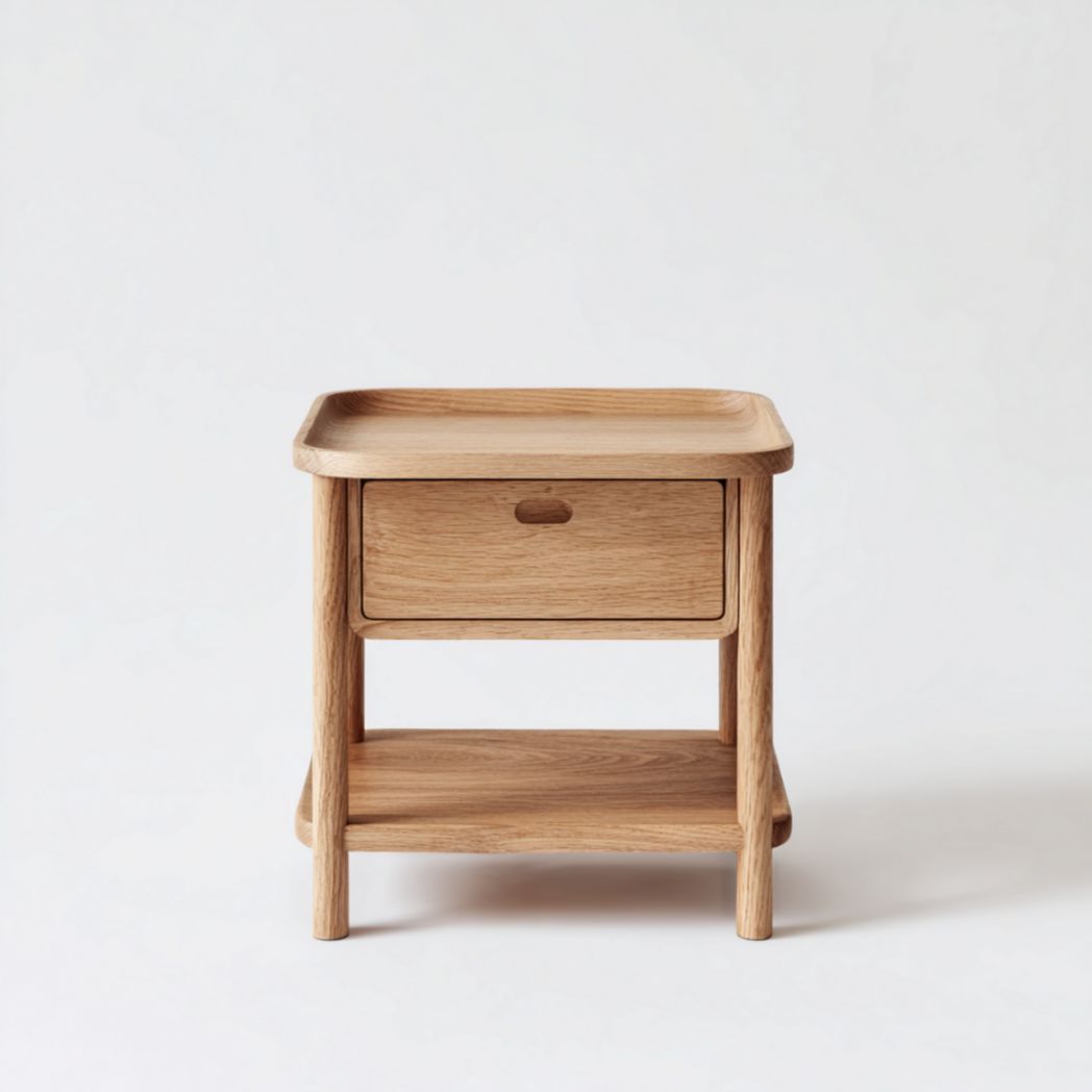 Table de chevet en bois foncé avec tiroirs et étagère dimensions 45 x 40 x 60cm