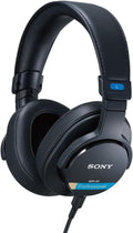 Sony MDR-M1 : Casque de Studio fermé - Filaire, Lecture à Bande ultralarge (5Hz-80kHz), idéal pour l'enregistrement et Le mixage en Studio, Conception légère (216g), Noir(Noir)