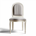Chaise en tissu gris avec structure en bois blanc dimensions 45 x 45 x 100cm