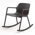 Fauteuil à bascule en polypropylène noir avec structure en acier(Noir)