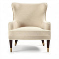 Fauteuil moderne en tissu beige avec des pieds en bois de 70 x 70 x 85cm