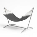 Hamac avec support en acier et toile en polyester noir(Noir)
