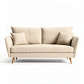 Canapé en tissu beige avec coussins dimensions 180 x 85 x 75cm