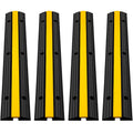 4PCS Rampe de Protection Câble Exterieur VEVOR 18,000 lbs Rampe de Cache-Câble 1 Canal Passe Câble Pieton Sol Protection pour Parking Entrepôt Concert(Noir/Jaune)