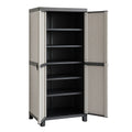 Armoire de rangement haute 5 étagères 65x45x180 cm Polypropylène Gris/Noir(Gris/Noir)