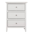 Daniel 3-drawer Transitional Wooden Nightstand(White)