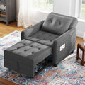 Canapé-lit Compact 3-en-1, canapé Pliant  ottomane avec Fonction lit, Fauteuil Convertible jusqu'à 200 kg, canapé-lit avec revêtement Effet Lin, Fauteuil pour Salon et Chambre d'amis, Gris foncé