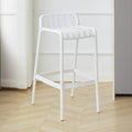 Minimalist Plastic Counter Bar Stool Outdoor Indoor(White/Counter Stool(26H))