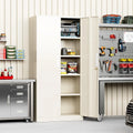 71 inch Garage Storage Cabinet Shelving Kitchen Pantry Locker with Adjustable Shelves for Office, Garage, Home, Pantry(Grey White)