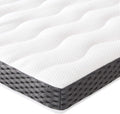 Amazon Basics Surmatelas de Mousse à Mémoire de Forme confortable, Très Moelleux, 160 x 200 x 7 cm, Blanc(Blanc/Noir)