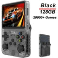 aihontai Noir 128g Console de jeux vidéo rétro R36s 20000 jeux classiques intégrés(Noir)